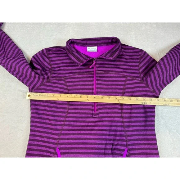 Columbia Hoodie - Purple Black Sweater Omni Wick - Womens Medium Hiking Outdoor - Picture 4 of 5